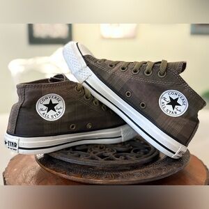 Converse High-Top Sneakers in Brown and White